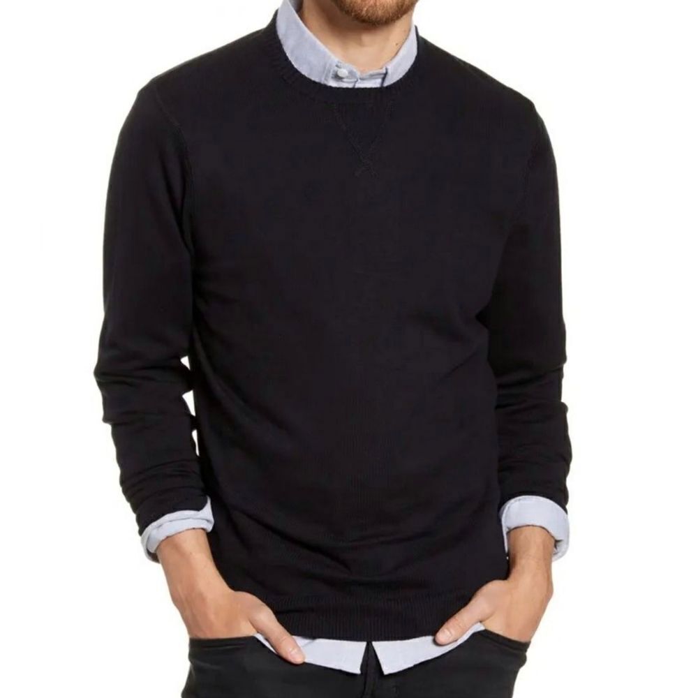 1901‎ Mens Black Cashmere Blend Crewneck Sweater